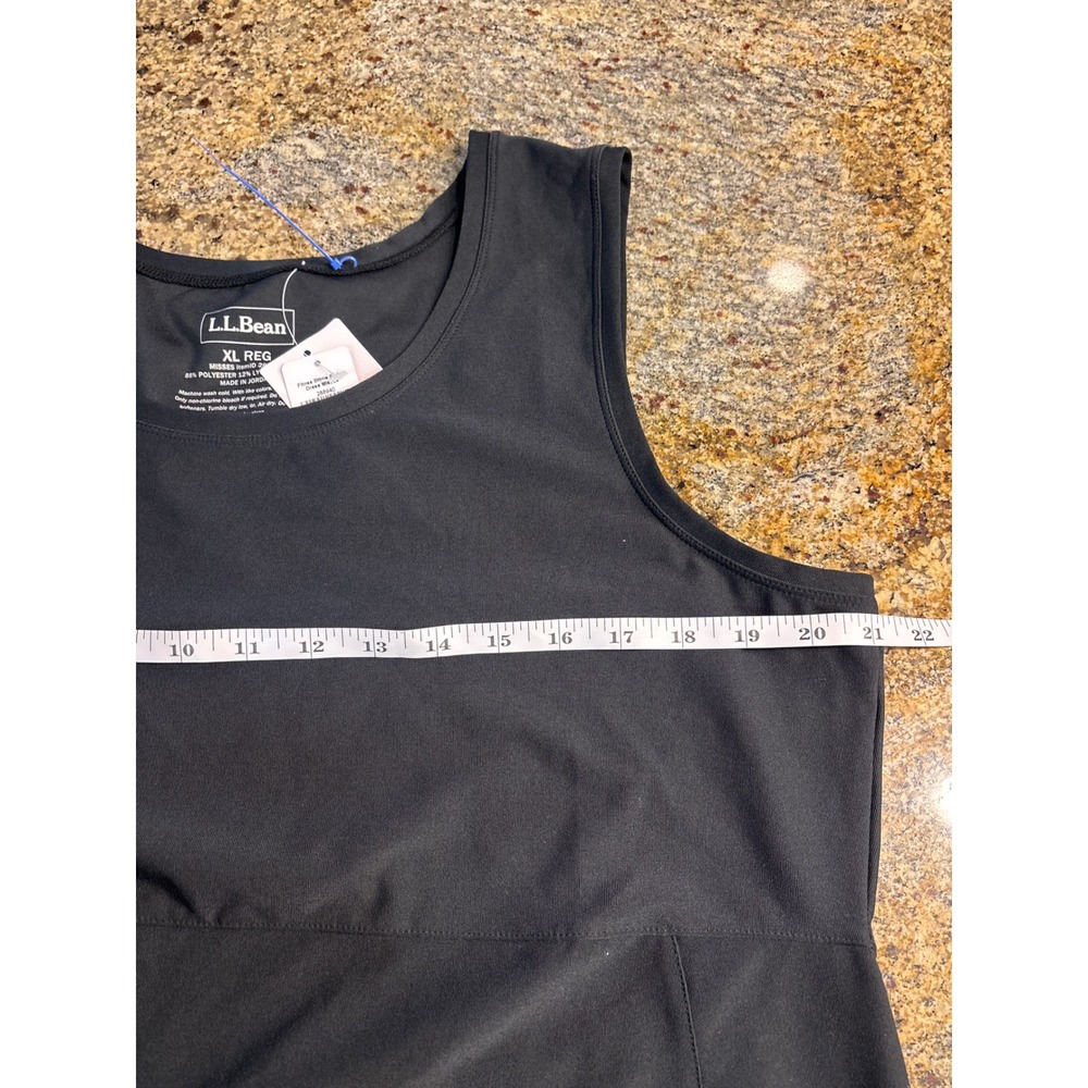 NWT LL Bean Fitness Sleeveless Dress Black XL Reg Activewear Pocket Athletic - Picture 4 of 5